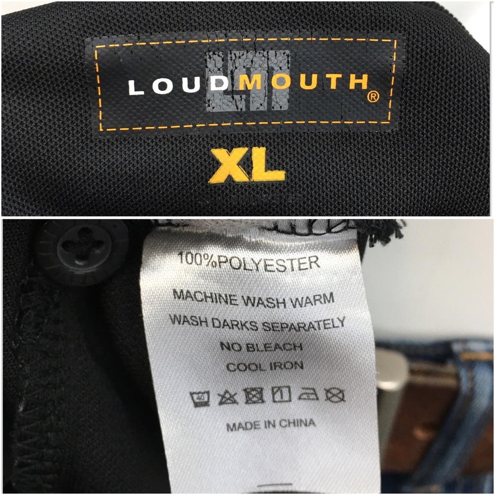 Loudmouth Golf Mens XL Black Short Sleeve Polo Shirt Patterned Pocket Graphic - Picture 5 of 7